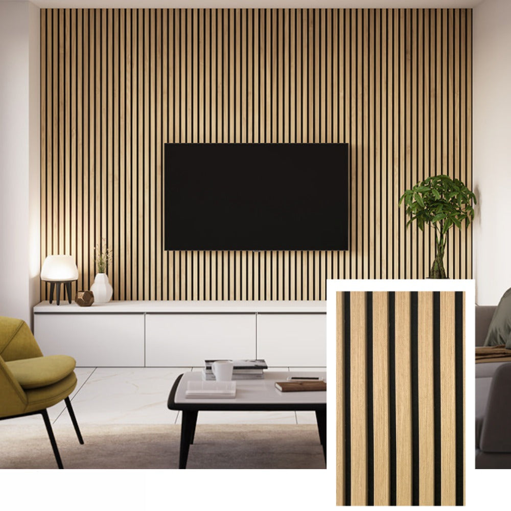 Wallora™ Professional Acoustic Slat Panel — Natural Oak (2.7 × 1.10 m)