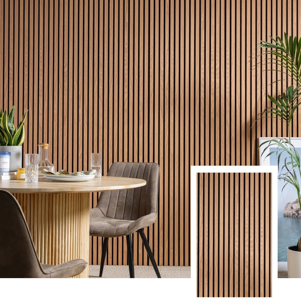 Wallora™ Professional Acoustic Slat Panel — Natural Oak (2.7 × 1.10 m)